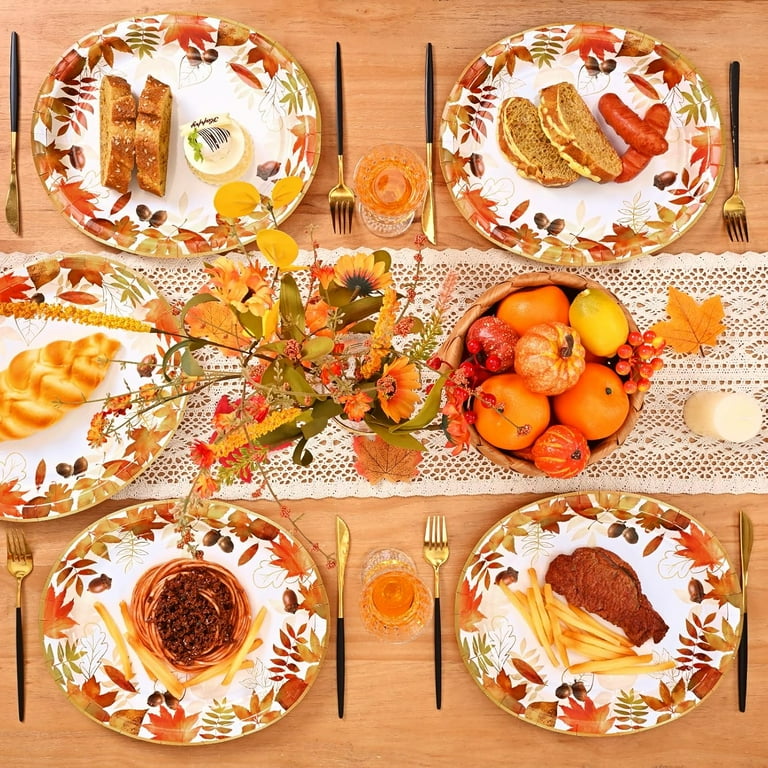 Fall Thanksgiving Plastic Dinnerware Thanksgiving Plastic Plates
