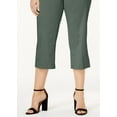thumbnail image 3 of JM Collection Women's Embellished Pull On Capri Pants Green Size Large, 3 of 3