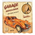thumbnail image 3 of Ambesonne Retro Shower Curtain, Engine and Mechanic Sign, 69"Wx84"L, Orange Cream Red, 3 of 5