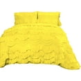 thumbnail image 2 of D.N.G. BEDDINGS 800 Thread Counts, 100% Egyptian Cotton, 550 GSM Microfiber filled Quilt Ruffled With Small Pom Pom Textured 1 Piece King/Cal-King Size Comforter, Yellow, 2 of 6