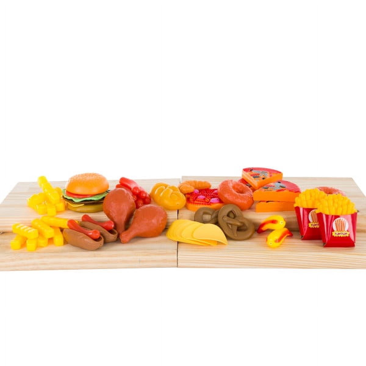 Hey Play 120-Piece Toy Food Set for Kids Kitchen and Pretend Play