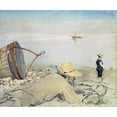 thumbnail image 3 of Gonzales, Eva 14x12 Black Modern Framed Museum Art Print Titled - On the Shingle, Honfleur, 3 of 5