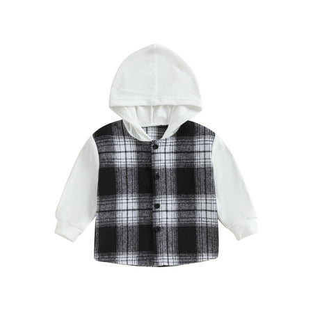 

Meihuid Boys Autumn Long Sleeve Button Down Contrast Color Plaid Tops
