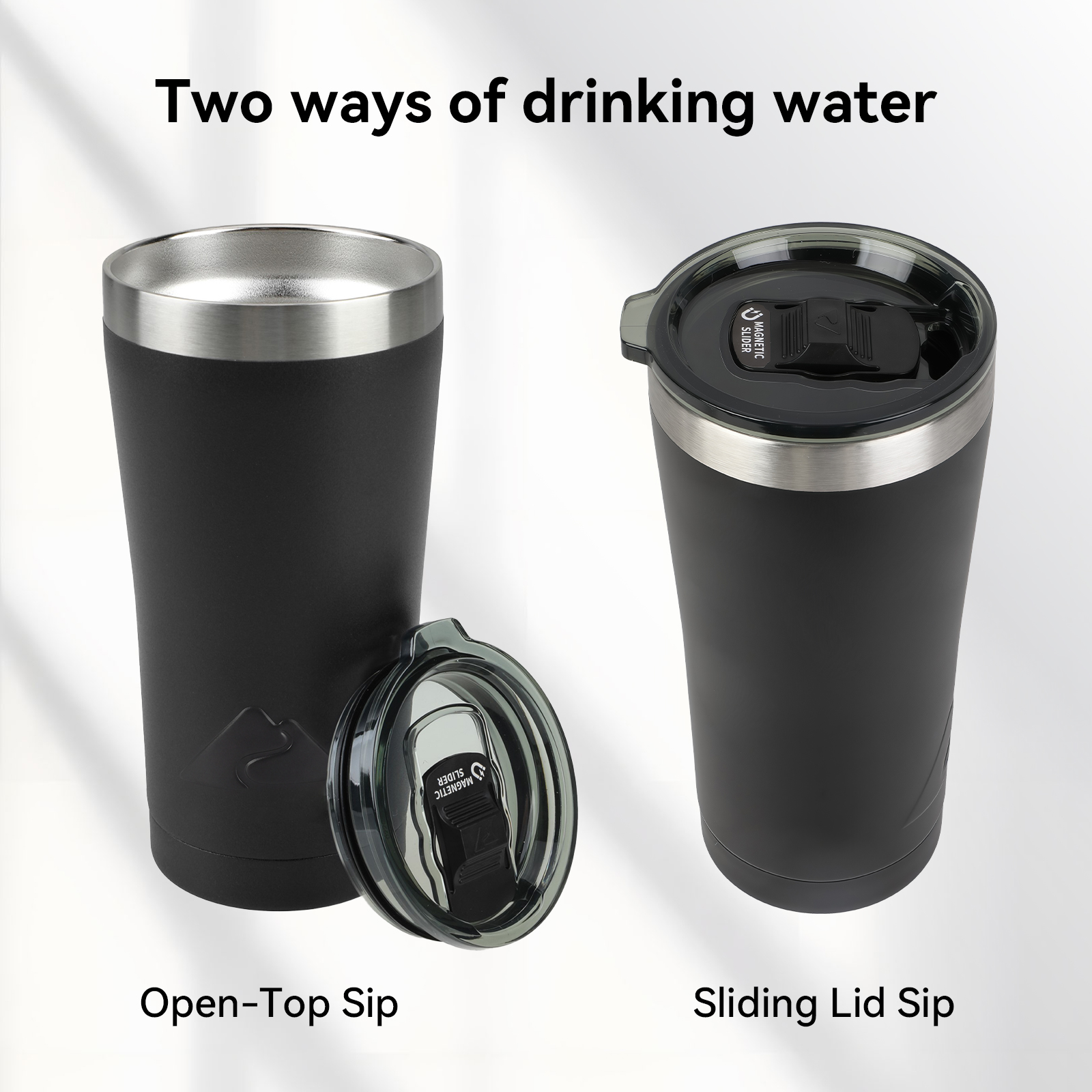 Vaso de acero inoxidable de 22 oz con aislamiento al vacío, negro 5