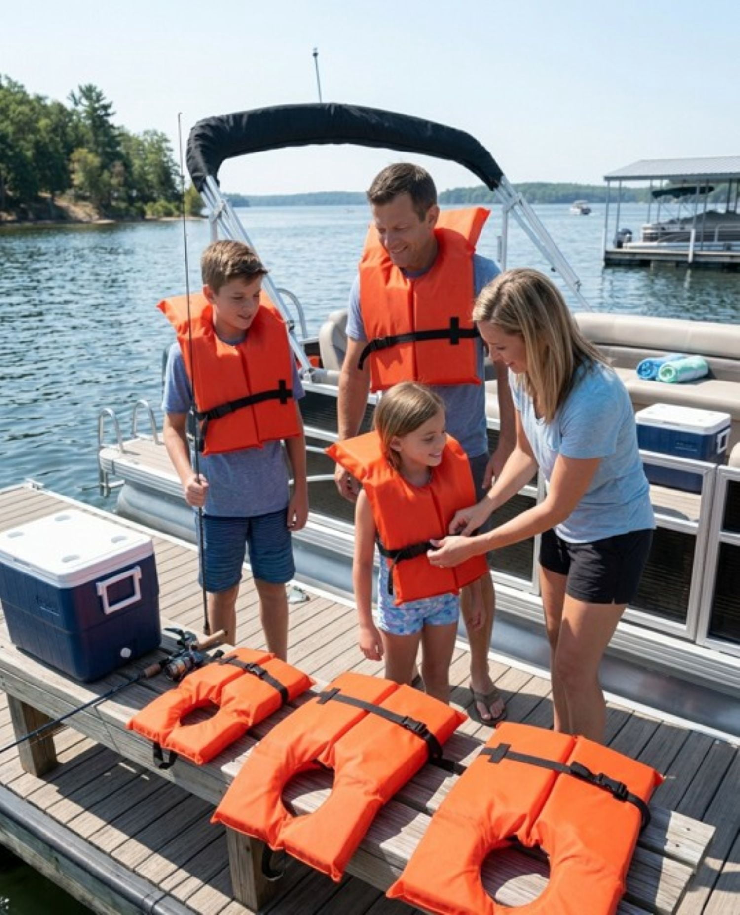 (8 pack) Ozark Trail 4-Pack Adult Type II Life Vest, Includes Storage Bag, Orange