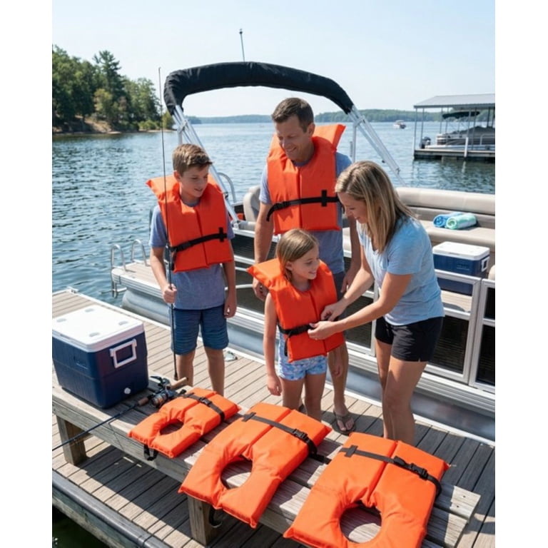 Ozark Trail 4-Pack Adult Type II Life Vest, Includes Storage Bag