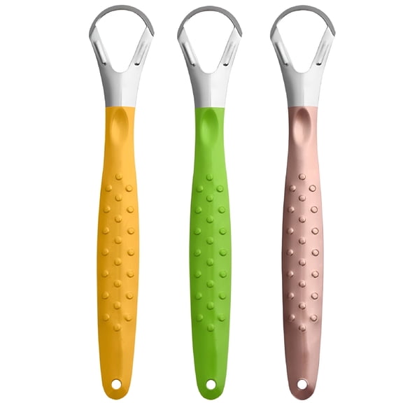 XIRQI 3 pcs Metal Tongue Scraper Adult Tongue Scraper Stainless Steel Tongue Scraper Cleaner