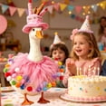 thumbnail image 5 of SHENGXINY Porch Goose Outfit,Cute Birthday Party Goose Outfits with Hat for Yard Patio Outdoor Decor Pink 23in, 5 of 8
