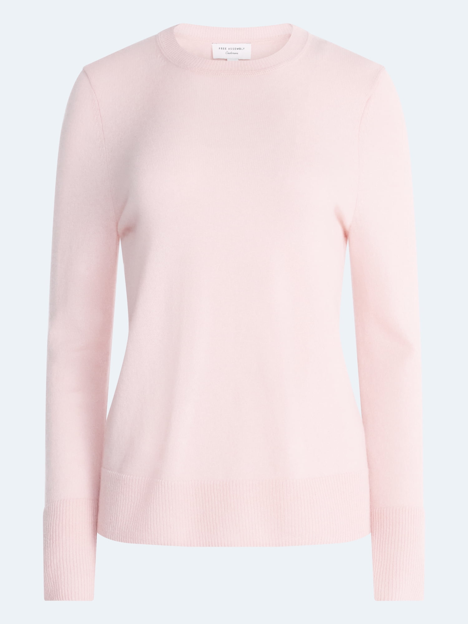 Free Assembly Women's and Women's Plus Cashmere Sweater with Long Sleeves, Sizes XS-4X