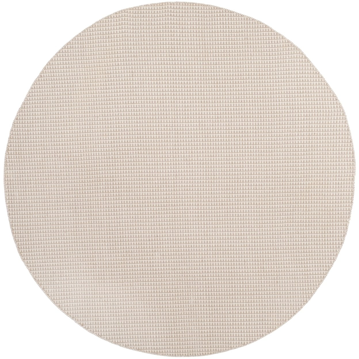SAFAVIEH Montauk Patton Geometric Cotton Area Rug, Ivory/Grey, 4' x 4' Round