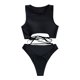 thumbnail image 1 of Traje de baño de bikini sólido dividido para mujer Traje de baño sin espalda para mujer Bikini de color sólido OAVQHLG3B Store  lin121212, 1 of 4