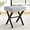 Dark Gray, variant on Square Linen Makeup Stool, Metal X Legs, Small Ottoman Stool Chair for Vanity, Modern Padded Seat Foot Rest for Makeup Room, Bathroom
