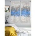 thumbnail image 3 of Abstract Sheer Curtains 2 Panels Set Blue Grey Graffiti Silhouette Art Modern Painting Sheer Window Curtains Light Filtering Rod Pocket Voile Drapes for Bedroom Living Room 52"X72", 3 of 8