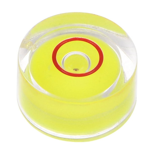 Niveles de burbuja redondos Uxcell de 12x6mm, niveles de espíritu circulares mini para trípode de cámara y telescopio, amarillo