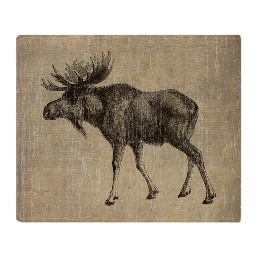 CafePress Vintage Moose Soft Fleece Throw Blanket, 50"x60" Stadium