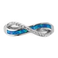 thumbnail image 4 of Auriga 925 Sterling Silver RH-plated CZ and Blue Cr. Opal Inlay Infinity Symbol Ring for Women Size- 8, 4 of 6