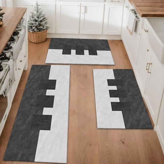 Floral Kitchen Rugs Sets of 3, Non Slip Kitchen Rugs and Mats Washable Farmhouse Kitchen Rugs Floral Kitchen Floor Mat Carpet Runner Rugs for Hallway Laundry Room