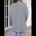 thumbnail image 4 of Blusas de Mujer de Larga con Cuello en V, Túnicas Casuales, Camisas Básicas, Blusas Holgadas Gris XXL, 4 of 7