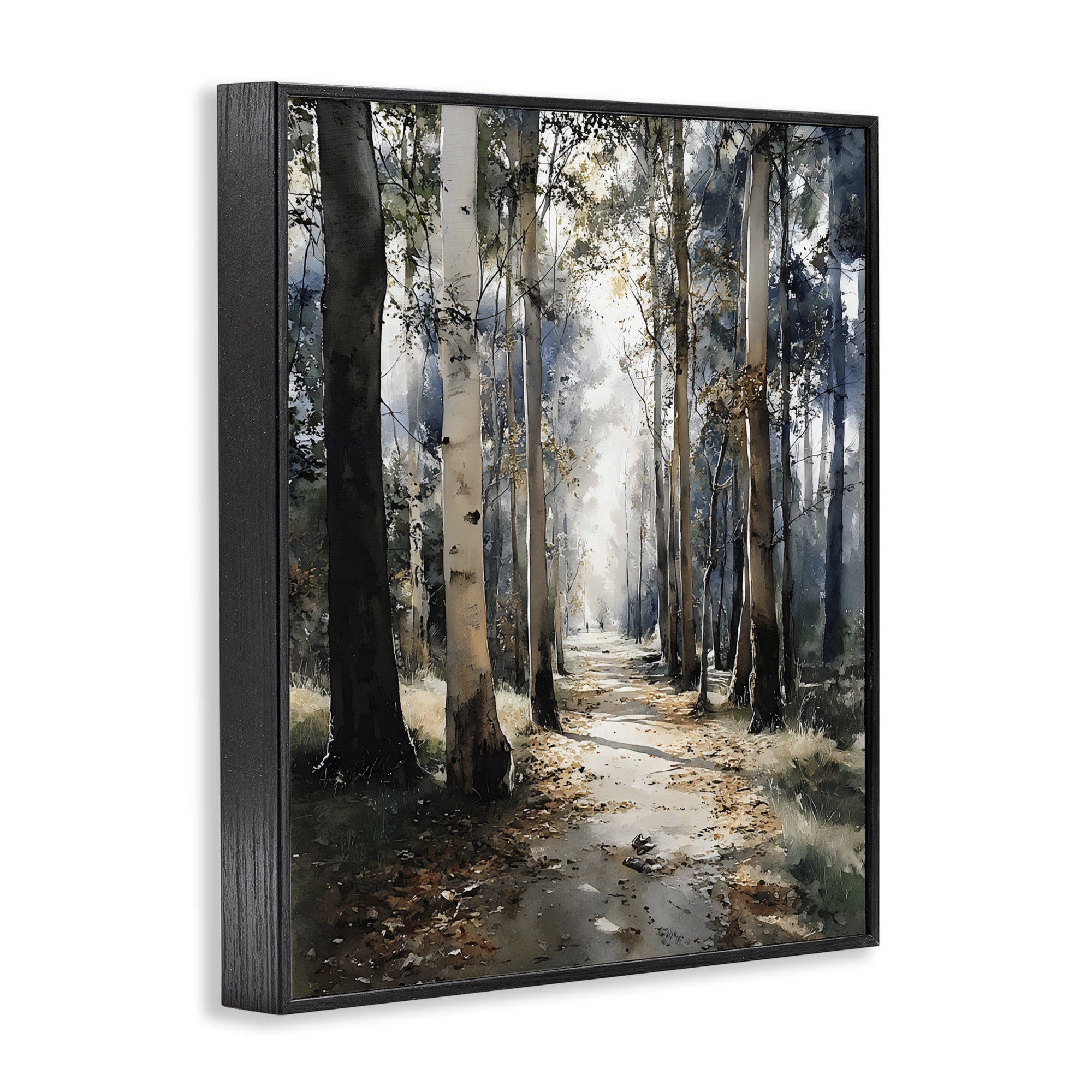 Stupell Industries Path in Autumn Light Black Framed Giclee Art, design by Franklyn Gregory