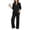 Black, variant on Women's Two Piece Outfit Set Long Sleeve Top and Wide Leg Pants with Pockets Elastic Waist Solid Color Fall Winter Daily Wear Cozy Soft
