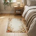 thumbnail image 3 of ODIKA 2'x3' Washable Throw Rug Non-Slip, Low Profile, Flatwoven, Easy Care Neutral Fall Vintage Boho Interlocking Vine Border Cream Scroll for Hallway, Study Room, 3 of 7