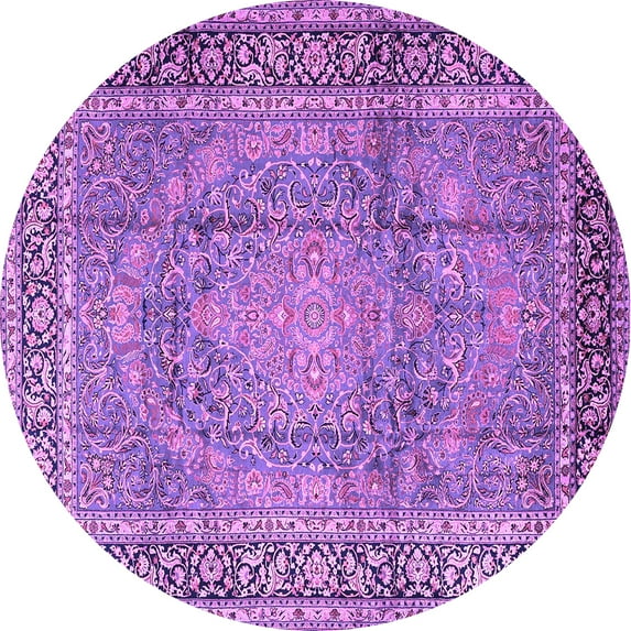 Ahgly Company Indoor Round Persian Purple Traditional Area Rugs, 5' Round