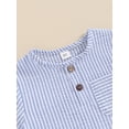 thumbnail image 4 of Toddler Boys Summer Shorts Sets, Short Sleeve Button Striped Tops and Drawstring Shorts Sets, 4 of 8