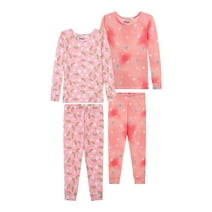 BTween 4-Piece Girls Pajamas, Long Sleeve Tie Dyed Rainbow Girls' Pajama Sets, Size 16