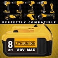 thumbnail image 5 of 2P for DCB Series Upgraded 20V/8.0Ah Lithium-ion DCB200 Replacement Battery Compatible with DCB200 DCB205 DCB206 DCB206-2 DCB204 DCB204BT-2 DCB203 DCB201, 5 of 10
