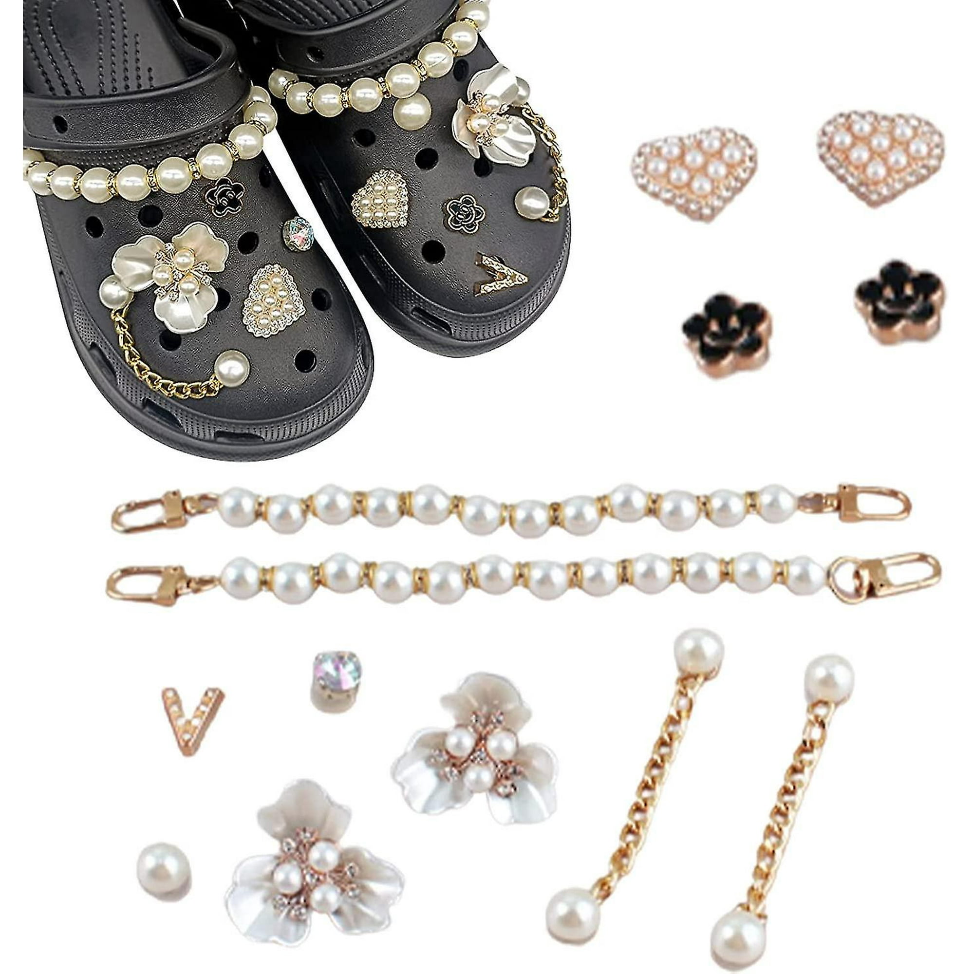 Charmes De Chaussures Pour Femmes 131518 Pcs Bling Charmes De Chaussures Pour Crocs Sabots Sandales Diy Strass Cristal Décoration Chaussures Accessoires Pour Filles Bi