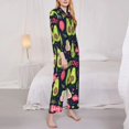thumbnail image 3 of Balery Avocado Love Conjunto de Pijama con Estampado para Mujer, Conjunto de Dos Piezas con Manga Larga, Ropa de Dormir Suave con Bolsillos, Pijamas Cómodos-Large, 3 of 7