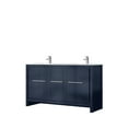 thumbnail image 2 of Lafarre 60 in W Navy Blue Double Bath Vanity, White Quartz Top and Chrome Faucet Set, 2 of 6