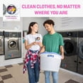 thumbnail image 3 of Portable Laundry Kit – Travel Clothes Cleaning Essentials with Liquid Detergent, Stain Remover Wipe, Dryer Sheet & Laundry Bag – Bulk Supply for Motels, Camping & Charities (10 Packs), 3 of 6