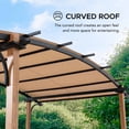 thumbnail image 4 of Sunjoy Beechhurst 8.5 ft. x 13 ft. Steel Arched Pergola with Natural Wood Looking Finish and Tan Shade, 4 of 9