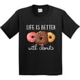 thumbnail image 3 of Inktastic Life is Better with Donuts Youth T-Shirt, 3 of 5