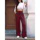 thumbnail image 4 of Pantalones Deportivos Casuales para Mujer, de Pierna , Holgados, con Cordón Ajustable, Cintura Alta, Elásticos y Bolsillos. Vino Tinto XL, 4 of 9