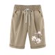 thumbnail image 1 of Pantalones Cortos de Verano para las Mujeres de Cintura Alta Estampado Elástico Cordón de Cintura, Casual Bolsillos Pantalones de Pijama, 1 of 2