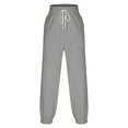 thumbnail image 3 of Womens High Waisted Baggy Sweatpants Fashion Trends Solid Color Elastic Waist Jogger Pants Sweatpants With Pocket Gray L, 3 of 5