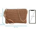 thumbnail image 5 of Women Mini Straw Woven Cross-body Shoulder Bag Chain Strap Evening Beach Clutch Handbag Wristlet, 5 of 6