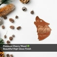 thumbnail image 3 of Stay Wild Engraved Wooden Wolf Hiking Camping Christmas Ornament and Gift Box, 3 of 6