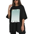 thumbnail image 4 of Plus Size Shirt for Women Black Tops for Women Short Sleeves Shirt for Women Snow 4 T Shirt Crewneck Shirt for Women 2XL, 4 of 5