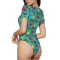 thumbnail image 3 of Naloa Sunmmer Cat Women's Short-Sleeved Onesie, One-Piece Swimsuit for Parties, dates, clubs - Small, 3 of 9