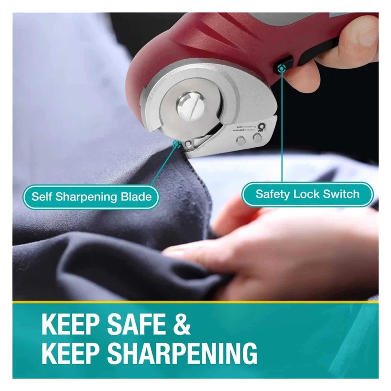 Electric Scissors Rechargeable Cordless Electric Cutter Shear For Cardboard Leather Fabric Scrapbook Carpet Electric Rotary Cutt ,Lightweight and Comfortable