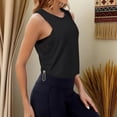 thumbnail image 2 of Built in Bra Tank Tops for Women BWASD Adjustabl Double Lined Casual Sleeveless Top Padded Shelf Bra Camisole Workout Outdoor Sport Tops Summer S-XXL Black, 2 of 6