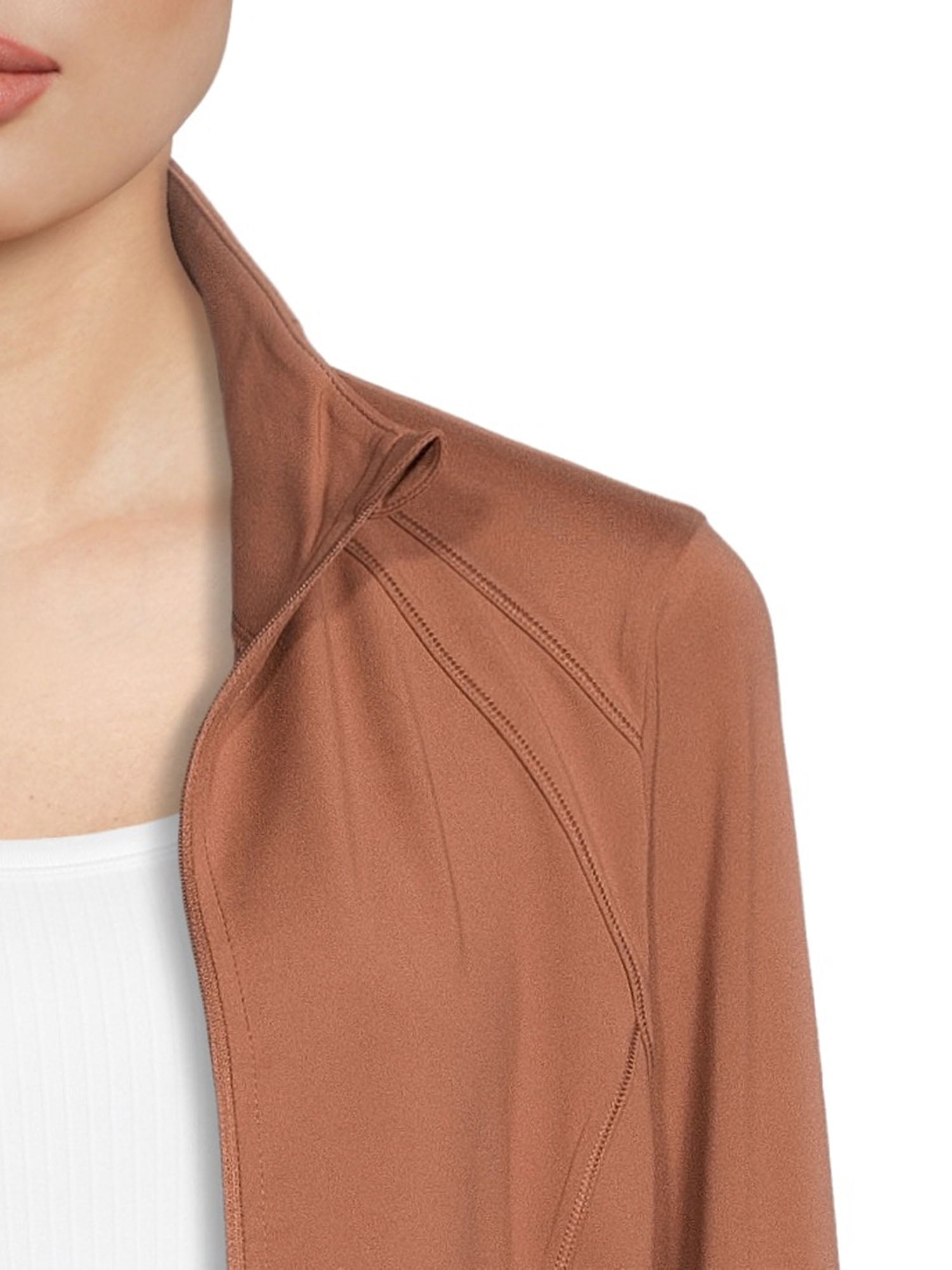 Avia Women's Active Full Zip Long Sleeve Jacket with Thumbholes and Sport Watch Opening