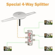Indoor Outdoor Antenna 360° Omnidirectional OmniPro Amplified TV Antenna with Installation Kit and Mouting Pole for Attic or Roof