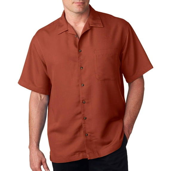 UltraClub 8980 Cabana Breeze Men's Camp Shirt -Brick-4X-Large