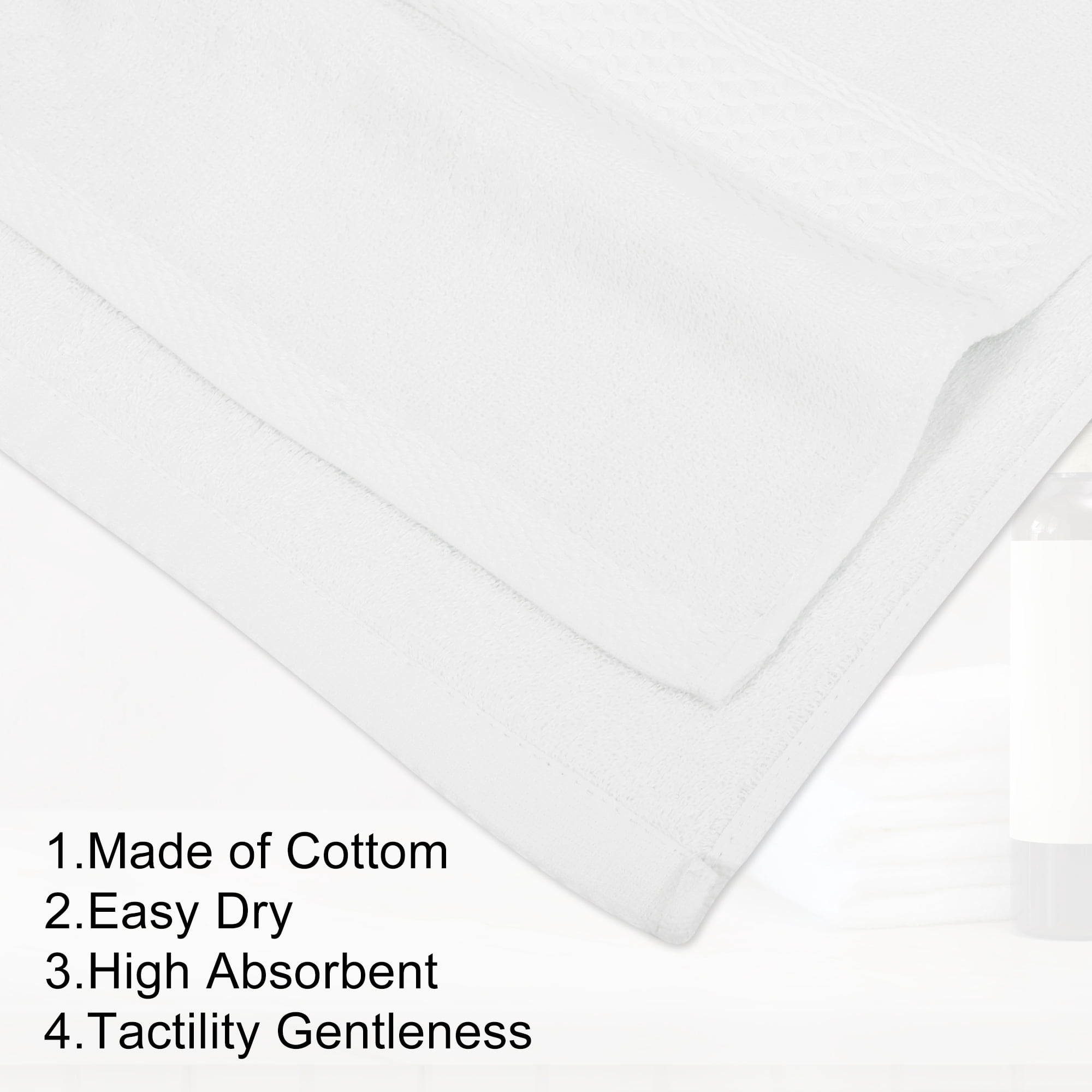 Unique Bargains 1 Pcs Cotton Bath Towel Plain Soft Absorbent Classic Design Cotton Bath Towel White 27.56"x55.12"