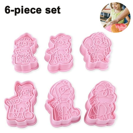 

1 set/6 pcs Plastic Cookie Stamps-Cartoon Fun Cookie Mold Children Baking Set Biscuit embossing Mold Cartoon Shape