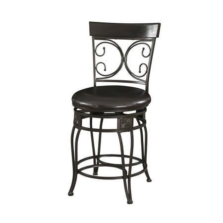 Powell Hamilton Big & Tall Swivel Bar Stool 24 Inch, Brown